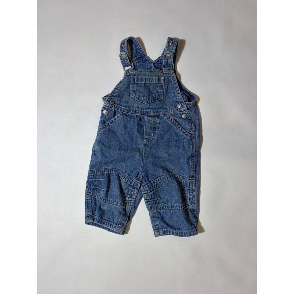 Vintage Faded Glory Baby Denim Overalls 3 6 Months Y2K Carpenter Romper